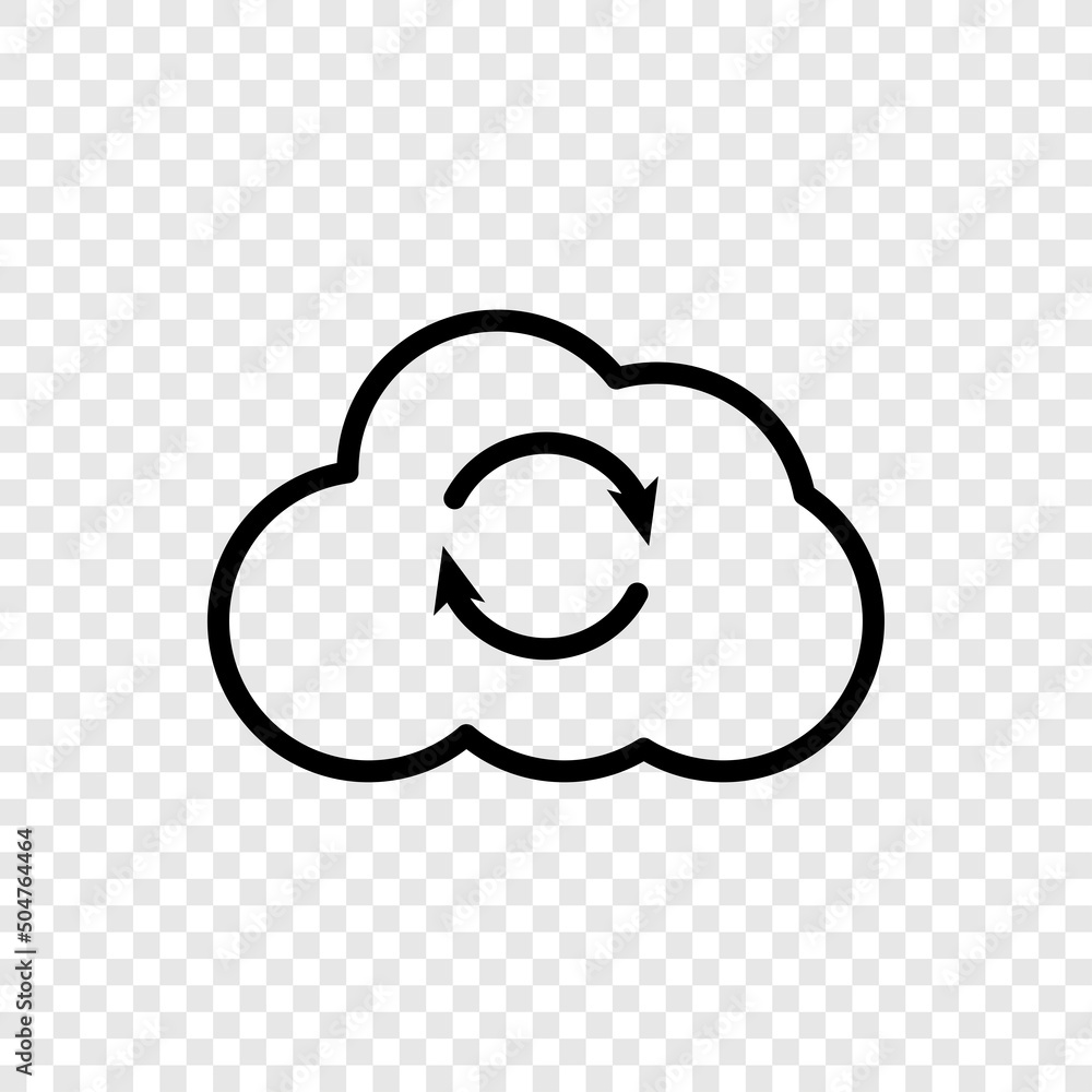 Poster loading, cloud simple icon vector. flat design. transparent grid.ai