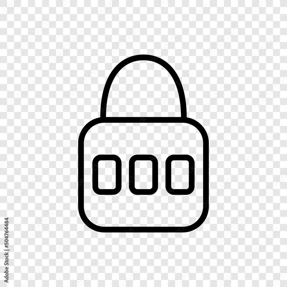 Poster lock icon vector flat design. transparent grid.ai