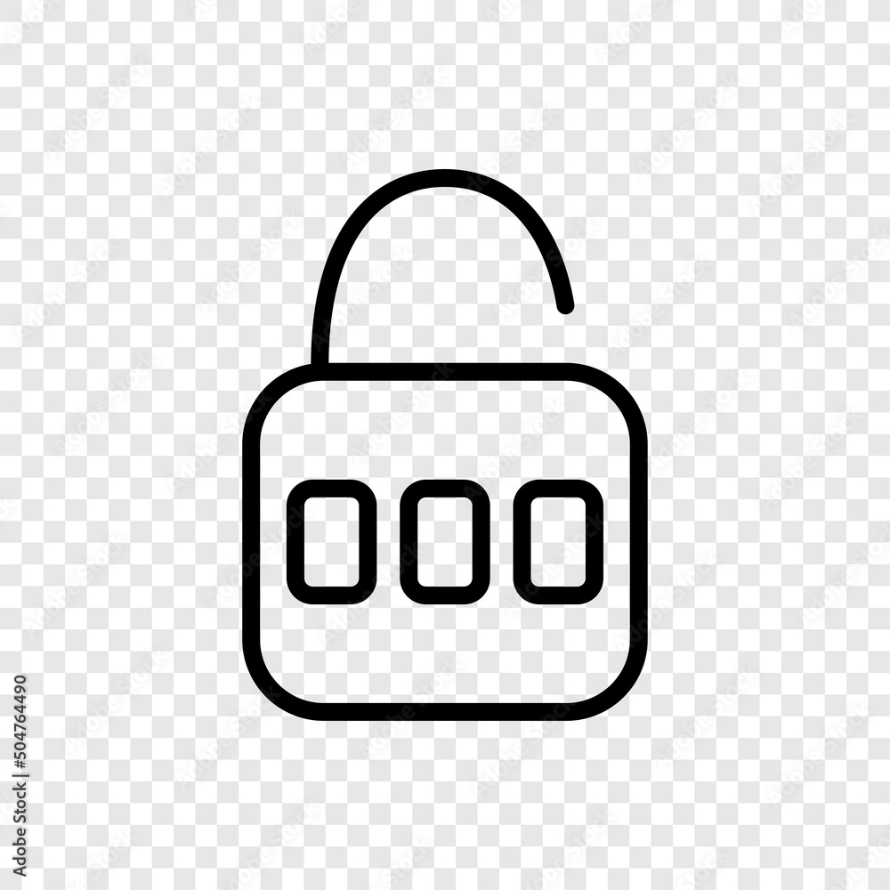 Poster lock simple icon vector. flat design. transparent grid.ai