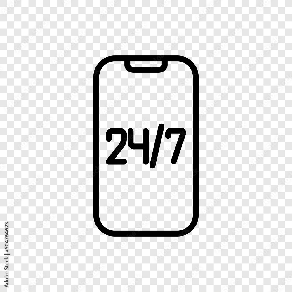 Poster mobile support simple icon flat design. transparent grid.ai