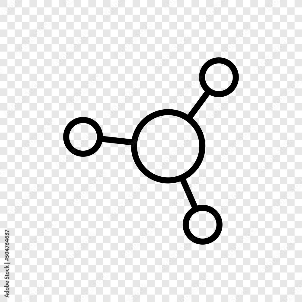 Poster molecule simple icon vector. transparent grid.ai