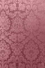Retro floral ornamental victorian wallpaper fabric in red and pink full frame repeating