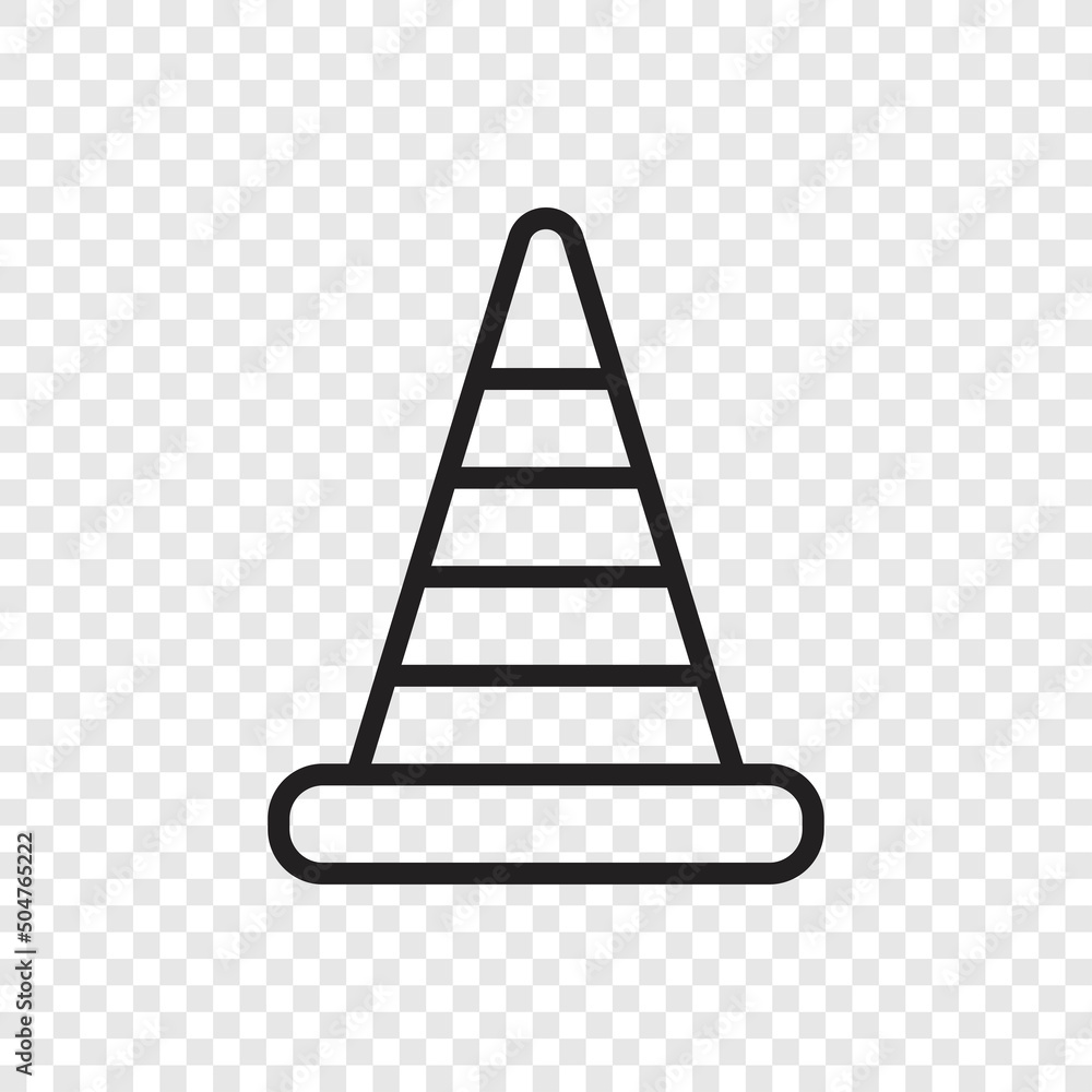Poster traffic cone simple icon vector. flat design. transparent grid.ai