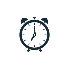 Wake Up Clock or Alarm Clock Icon Design Template Elements