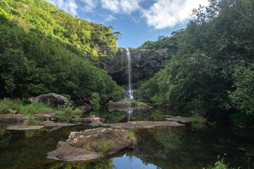 Seven cascades mauritius in Mauritius. Waterfalls in the forest. Exited nature in exotic...