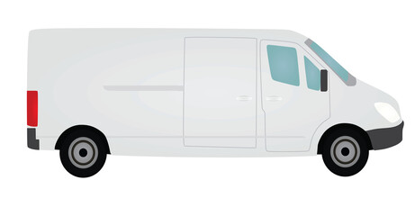 White mini van. vector illustration