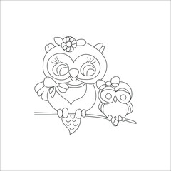 cute owls coloring page