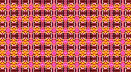 simple seamless patterns with monstera leaves, rounded squares, diagonal rhombus grid, thin lines. Diagonal pattern, chess order pattern. Dark colors. illustration