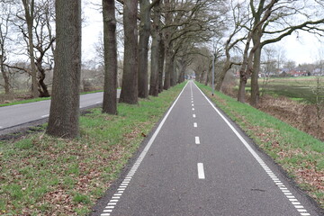 Fahrradweg entlang der Hauptstraße.