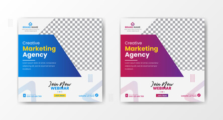 Digital marketing Social media post template. Corporate Business Social media post. Instagram feed post, social media poster. corporate business marketing banner ads for social media post