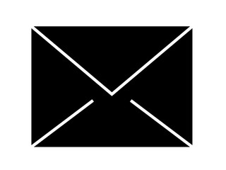 メールアイコン　シルエット　イラスト　白黒