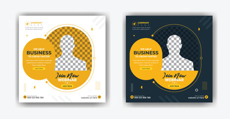 Digital marketing Social media post template. Corporate Business Social media post. Instagram feed post, social media poster. corporate business marketing banner ads for social media post