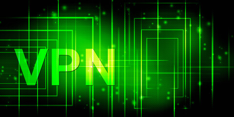 2d illustration VPN network security internet privacy encryption concept
    