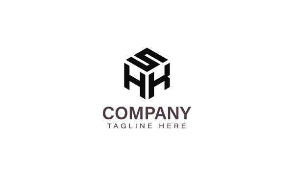 Letter SHK Logo, Three Letter Logo, Alphabet S H K Hexagon Shape Vector Icon Template