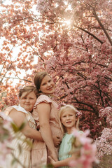 Spring Girls in Flowers