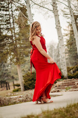 Red dress girl