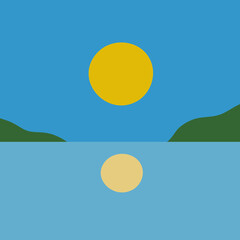 calm seaside dusk minimalist background