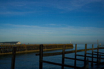 Beautiful seashore with urban details