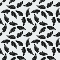 Wings seamless repeat pattern background. Vector illustration