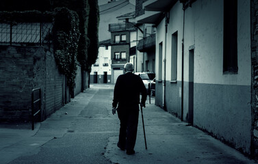 Man old walking street
