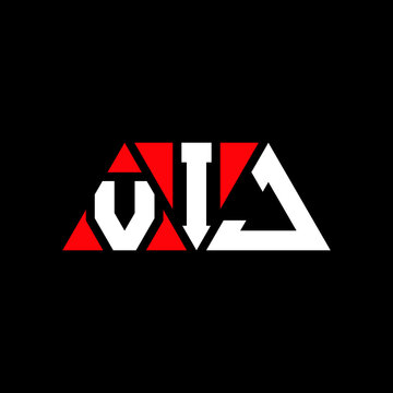 VIJ triangle letter logo design with triangle shape. VIJ triangle logo design monogram. VIJ triangle vector logo template with red color. VIJ triangular logo Simple, Elegant, and Luxurious Logo...