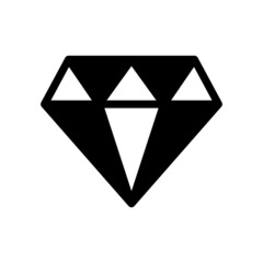 Diamond icon. Black contour linear silhouette. Front side view. Vector simple flat graphic illustration. Isolated object on a white background. Isolate.