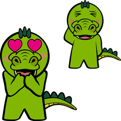 funny crocodile cartoon kawaii expressions pack in vector format