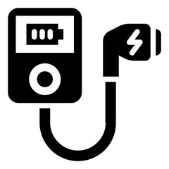 ev charging home glyph icon