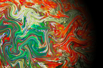 Beautiful red end green background with abstract pattern. Photo stylization. High quality photo