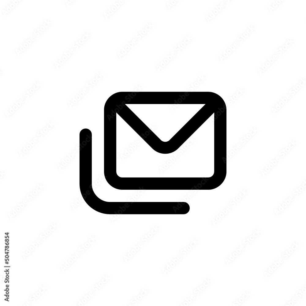 Poster message icon. email or news symbols. stack of envelopes shape icon isolated on white background. vec
