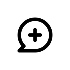 Obraz premium Chat Add speech bubble linear style icon. Add comment or message symbol isolated on white background. Vector EPS 10