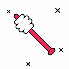 Filled outline Honey dipper stick icon isolated on white background. Honey ladle. Vector