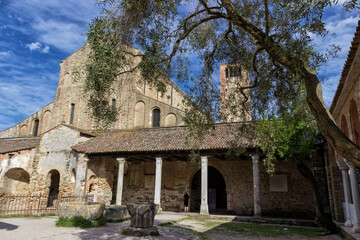 Overall view of the famous Basilica of Santa Maria Assunta on the island of Torcello, Venice