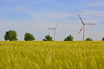 grüne Energie im Windpark nachhaltig öko ökologisch verantwortungsvolle Energie Landschaft...