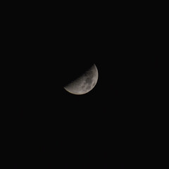 half moon in the night