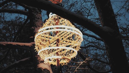 Winter Christmas Outdoor Decoration Lights in City Park