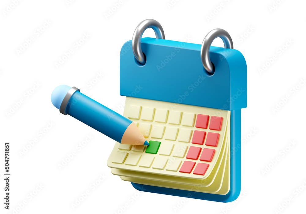 Aufkleber calendar pencil. marking date on calendar. date picker symbol on registration. icon to select date o