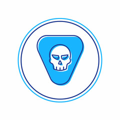 Filled outline Guitar pick icon isolated on white background. Musical instrument. Vector