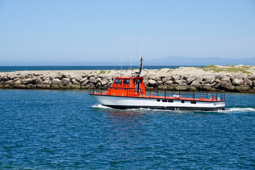 US Coast Guard Navy leaving harbor on patrol