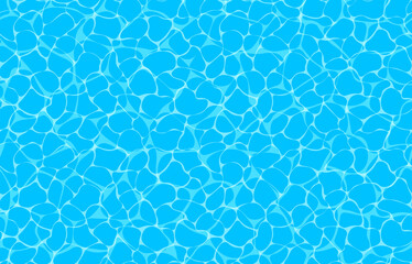 Seamless vector ocean pattern with caustic ripple on water. Top view swimming pool illustration.
