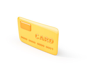 3d icon of credit card on a white background. 3d illustration