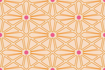 geometry seamless pattern with circle and abstract shape