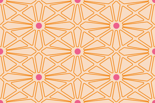 geometry seamless pattern with circle and abstract shape