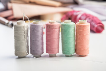 A set of threads for sewing. Hobby tailoring