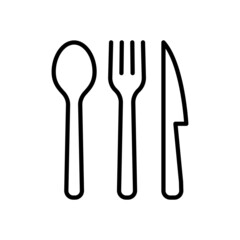 Cutlery set icon vector illustration. Spoon, fork and knife icon