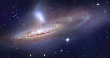 Galactic sci-fi wallpaper. Galaxy with starry light. Stars and Milky way galaxy. Elements of this image furnished by NASA
