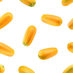 Papaya isolated on white background, SEAMLESS, PATTERN
