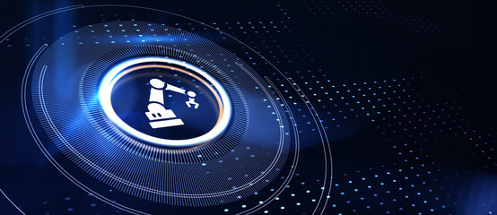 Industrial automation technology concept. Collaborative robot, cobot 3d illustration