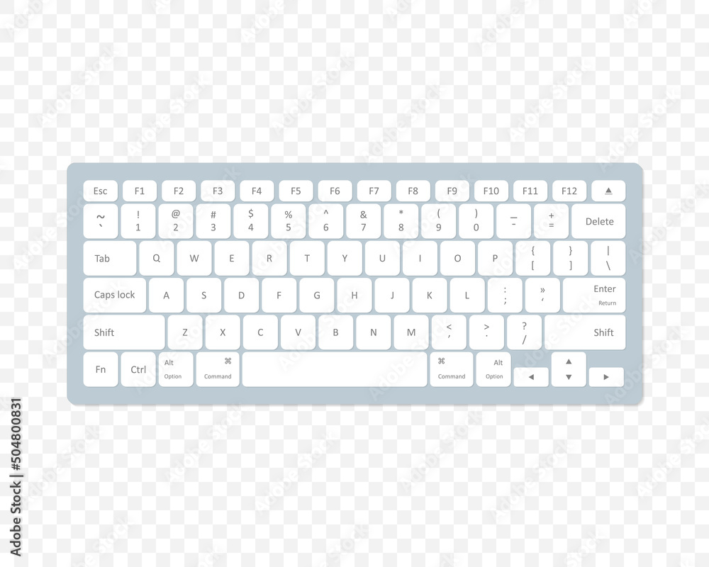 Poster modern computer keyboard on transparent background. vector illustration eps 10