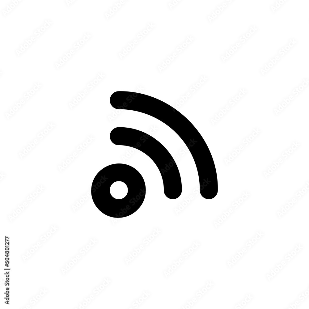 Poster social rss icon vector. feed symbol in simple linear style. vector eps 10